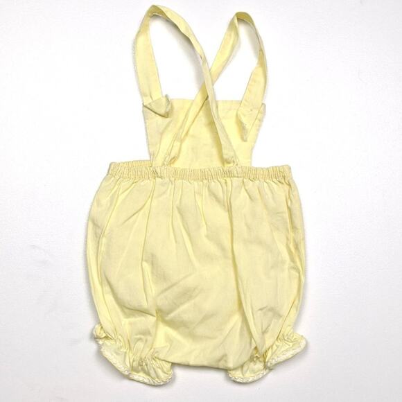 Vintage Union Made Bubble Romper Sunsuit Baby Girls Size 6m Pastel Yellow - Picture 2 of 2